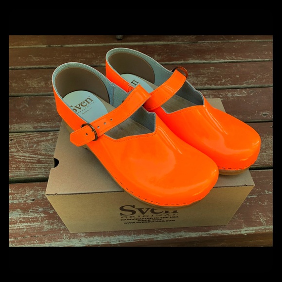orange clogs